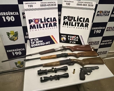 For�a T�tica prende suspeito de com�rcio ilegal de armas de fogo em Sorriso