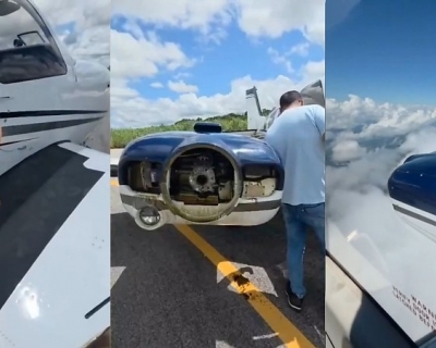 H�lice se solta em pleno voo e avi�o faz pouso de emerg�ncia em C�ceres (V�deo)