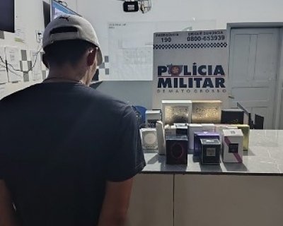 Suspeito � detido com R$ 6 mil em perfumes furtados de sal�o em MT