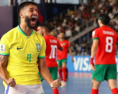 Brasil garante vaga nas semifinais da Copa do Mundo de Futsal com vitria sobre Marrocos