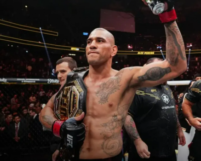 Alex Poatan defende cinturo com nocaute tcnico no UFC e mira nova categoria