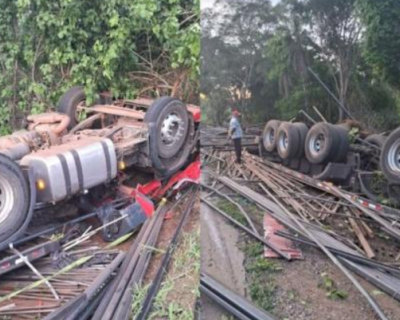 Caminhoneiro morre aps capotamento na BR-174 em Cceres
