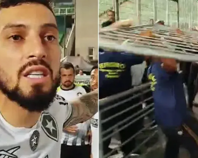 Soco e xingamentos: as imagens da confuso em Atltico-MG x Botafogo