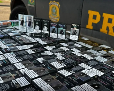 PRF apreende 217 cigarros eletrnicos em nibus na BR-364, em Rondonpolis