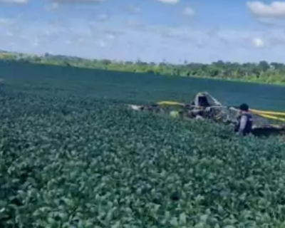Piloto morre carbonizado em acidente com aeronave agrcola em Nova Monte Verde
