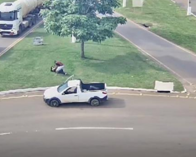 Homem  preso em flagrante aps agredir mulher com beb no colo em Campo Verde
