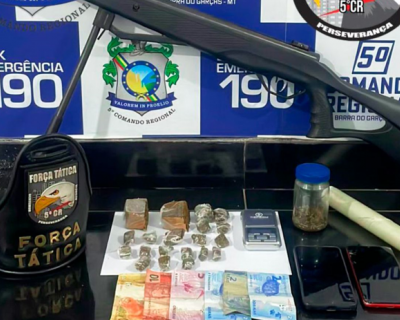 PM prende dois jovens por trfico de drogas em Barra do Garas
