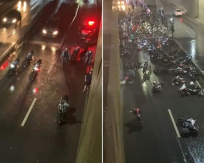PM apreende 15 motos e aplica mais de 100 multas durante operao contra 'rolezinho' em Cuiab