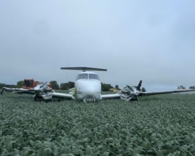 Avio da Amaggi sofre acidente durante pouso em fazenda de Ribeiro Cascalheira; ocupantes saem ilesos