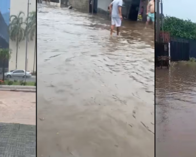 Chuva forte causa alagamentos e quedas de rvores em Cuiab e Vrzea Grande