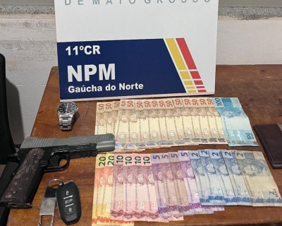 Pol�cia Militar prende dupla suspeita de roubo com ref�ns em Ga�cha do Norte