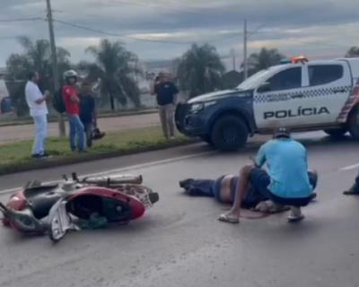 Motociclista fica ferido aps coliso na BR-364 em Rondonpolis