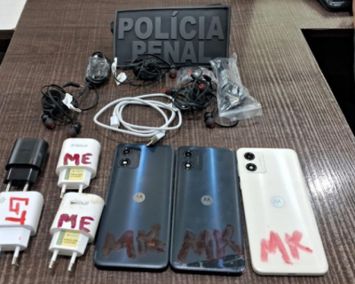 Policiais penais apreendem pacotes com celulares e acess�rios na Penitenci�ria de Rondon�polis
