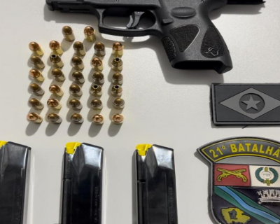 Homem � preso com pistola e muni��es durante abordagem na MT-220