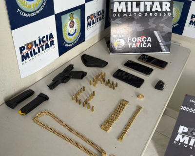 For�a T�tica prende homem com arma e muni��es em Cuiab�