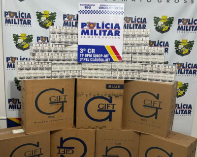 Pol�cia Militar prende m�e e filho com quatro mil ma�os de cigarros contrabandeados em Cl�udia