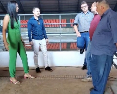 Roseane Prado Visita Construo do Novo Ginsio em Jaciara e Busca Inspirar Projeto Similar em Rondonpolis
