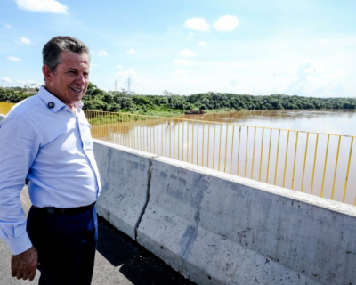 Governador vistoria ponte do Rodoanel entre Cuiab e Vrzea Grande