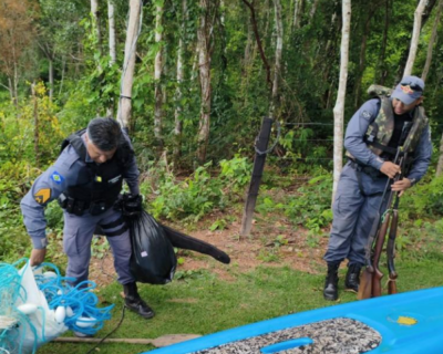 Sema-MT apreende armas, muni��es e pescado irregulares durante fiscaliza��o no Lago do Manso e Porto Cercado