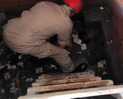Bombeiros resgatam homem que caiu em fosso de elevador em Rondonpolis