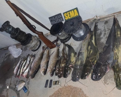 Sema realiza opera��o de combate � pesca ilegal na MT-010 e nas margens do rio S�o Louren�o