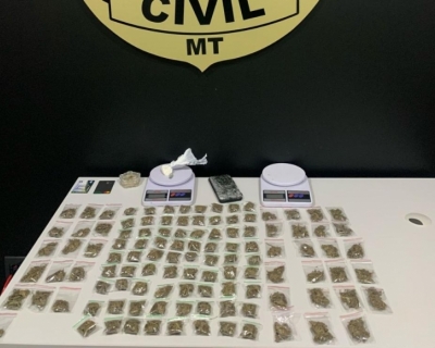 Jovem � presa e adolescente � apreendido por envolvimento com com�rcio de drogas em Ju�na