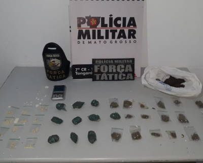 For�a T�tica apreende adolescente com 43 por��es de drogas em Tangar� da Serra