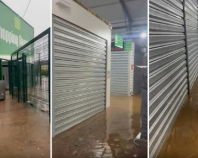 Temporal provoca alagamentos em Shopping Popular e ruas de Cuiab