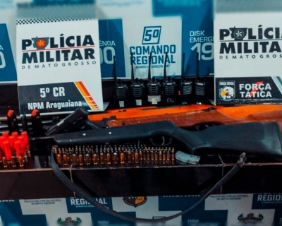 Tr�s homens s�o presos por crime ambiental e porte ilegal de arma de fogo em MT