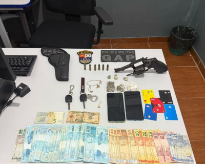 Integrantes de fac��o s�o presos com drogas, arma e mais de R$ 7 mil em bar de Pocon�