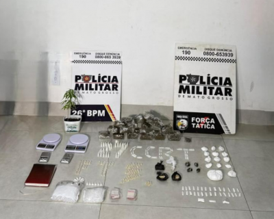 Rotam prende trio por tr�fico e apreende mais de 300 por��es de drogas em Nova Mutum