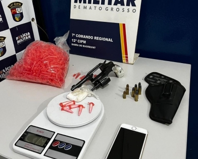PM apreende adolescente faccionado com arma de fogo e drogas em Barra do Bugres