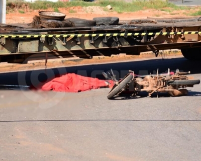 Idoso morre aps ser atropelado por carreta em acidente com trs veculos em Rondonpolis