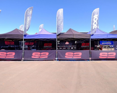 Carretas e motorhomes das equipes competidoras tambm so atrao no Parque Novo Mato Grosso