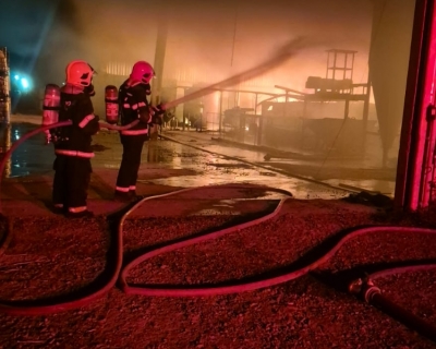 Corpo de Bombeiros controla princpio de incndio em botijo de gs e patinete eltrico