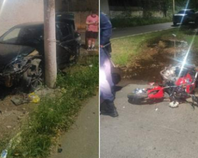 Motociclista invade preferencial e colide com carro em Vrzea Grande