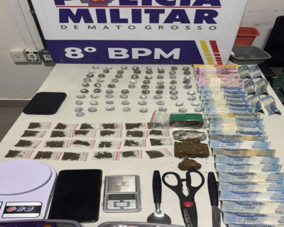 Faccionados s�o presos com 127 por��es de maconha pela PM em Alta Floresta