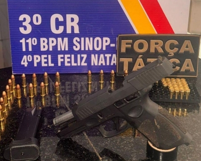 For�a T�tica prende homem com pistola e 52 muni��es dentro de caminhonete