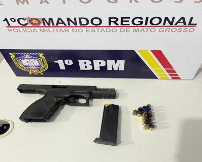PM prende homem armado com pistola e 17 muni��es em Cuiab�