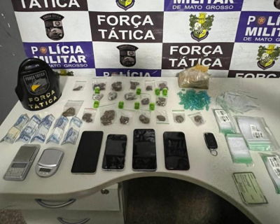 Quatro s�o detidos por tr�fico de drogas e carro roubado � recuperado em Rondon�polis