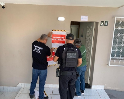 Pol�cia Civil e fiscais da Prefeitura de Cuiab� interditam laborat�rio que realizava an�lise de �gua pot�vel