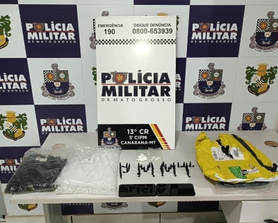 Pol�cia Militar prende casal de faccionados por tr�fico de drogas em Canarana