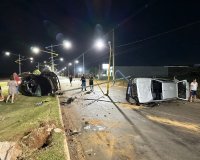 Coliso na rotatria termina com trs feridos em Lucas do Rio Verde