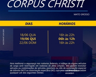 PRF intensificar fiscalizao nas rodovias de Mato Grosso durante feriado de Corpus Christi 2025