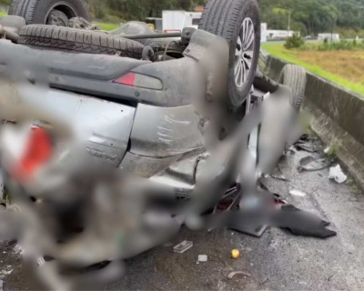 DUNGA E ESPOSA SOFREM ACIDENTE E FICAM FERIDOS APS CAPOTAMENTO DE CARRO NO PARAN