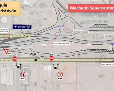 Ateno: Trfego na BR-163, em Sinop,  alterado para construo de viadutos