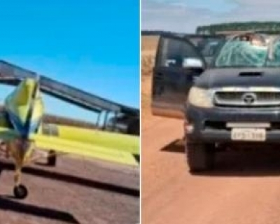 Homem morre ap�s caminhonete ser atingida por avi�o durante decolagem em Porto dos Ga�chos