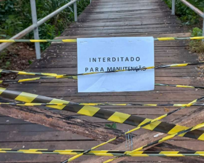 Prefeitura de Vrzea Grande interdita passarela do Parque Flor do Yp por risco estrutural