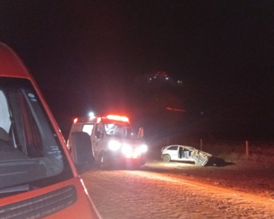 Homem fica ferido aps capotamento na zona rural de Campo Novo do Parecis