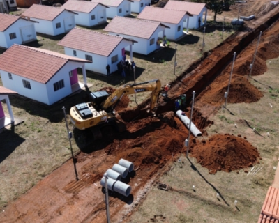 Obras de drenagem, terraplanagem e asfalto aproximam Jaciara do marco histrico de 100% de pavimentao asfltica